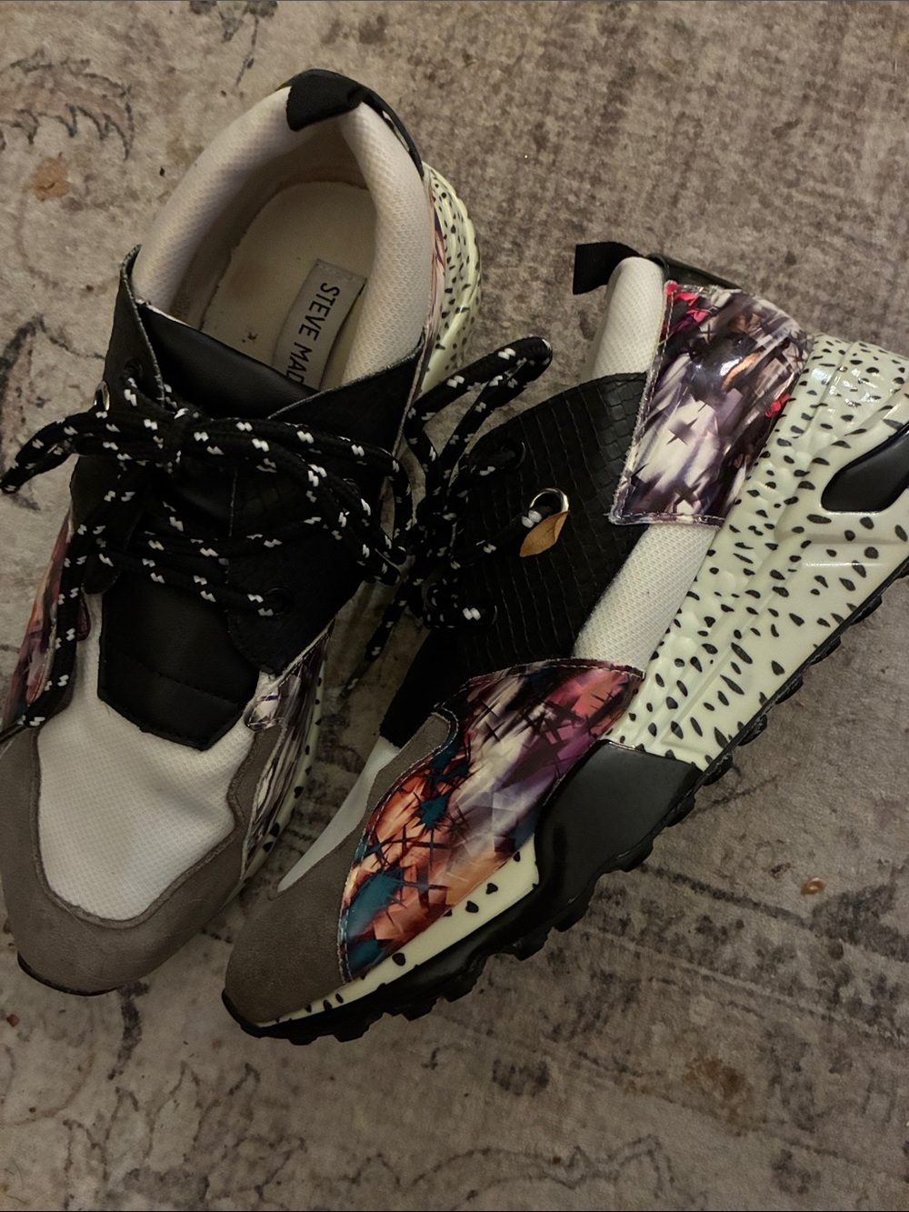 Steve Madden Cliff Multi-Color Mixed Material Sneakers 9
